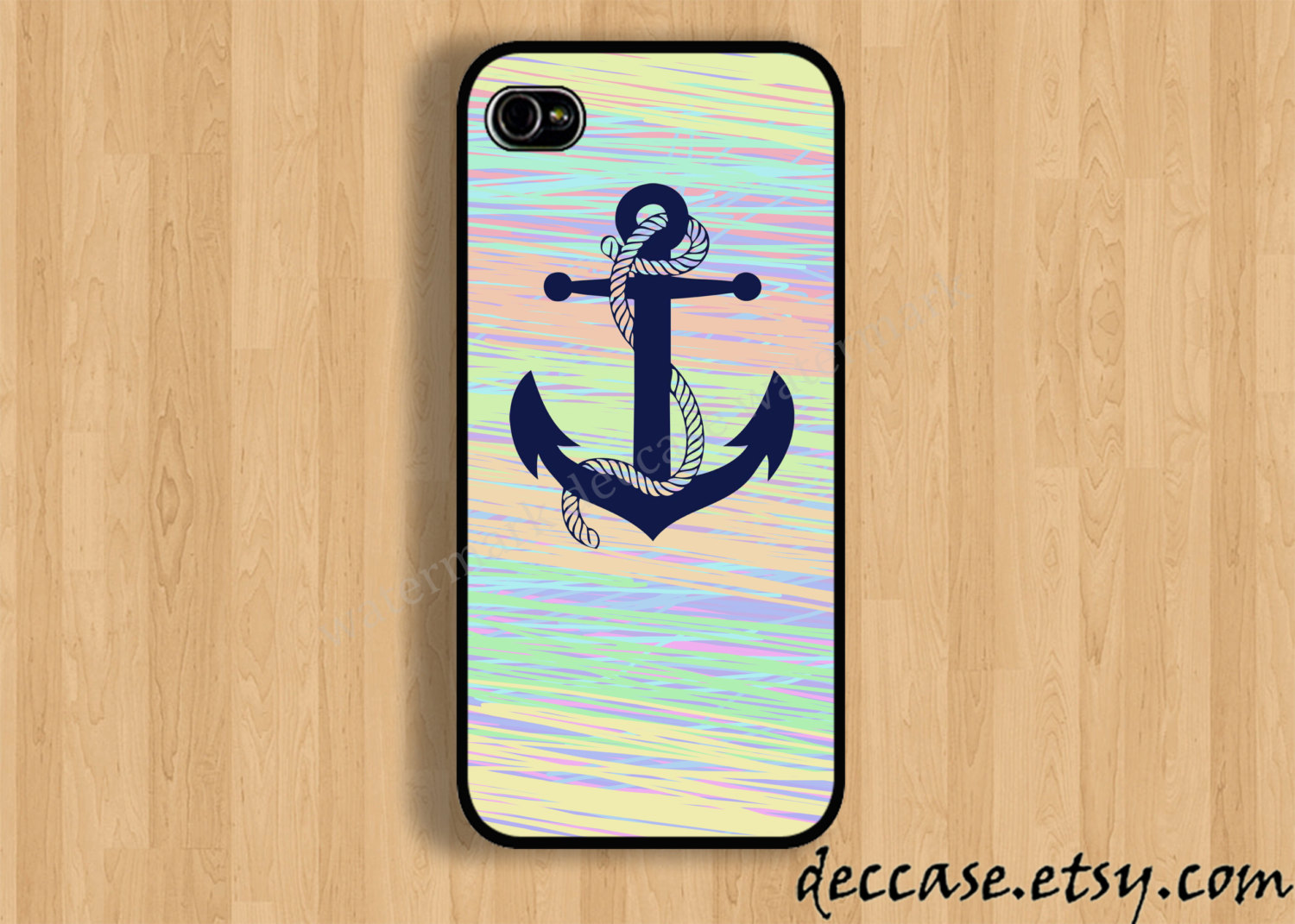 Iphone 5 Case Drawing Anchor Pastel Background Color Iphone 4 Case